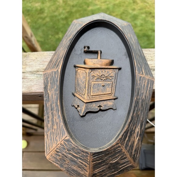 Coffee Grinder Dart Ind Wall Hangings Vtg 1970s Copper Look Plastic 12" Set of 2 - Picture 11 of 12